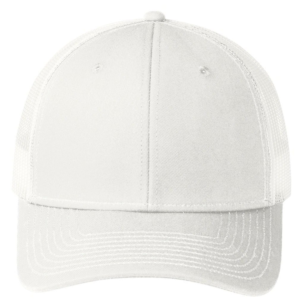 Port Authority White Snapback Trucker Cap