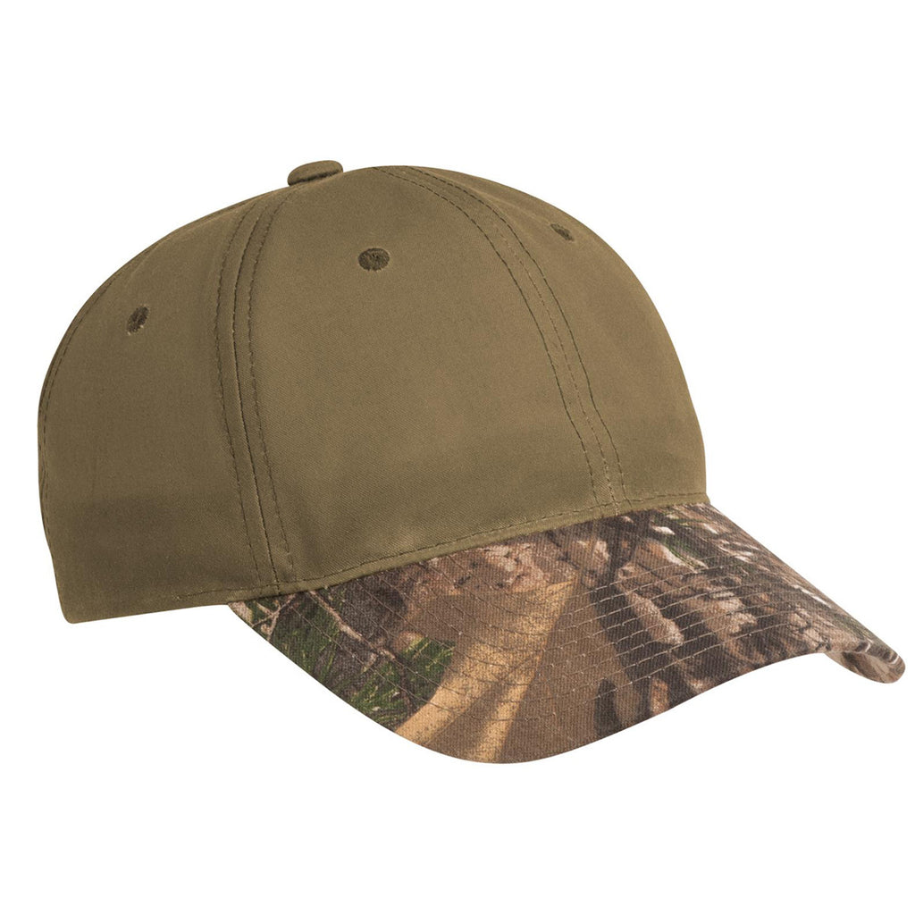 Port Authority Tan/Realtree Xtra Pro Camouflage Series Cotton Waxed Cap with Camouflage Brim