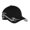 Port Authority Black/Silver Racing Cap with Sickle Flames