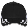 Port Authority Black/Silver Racing Cap with Sickle Flames