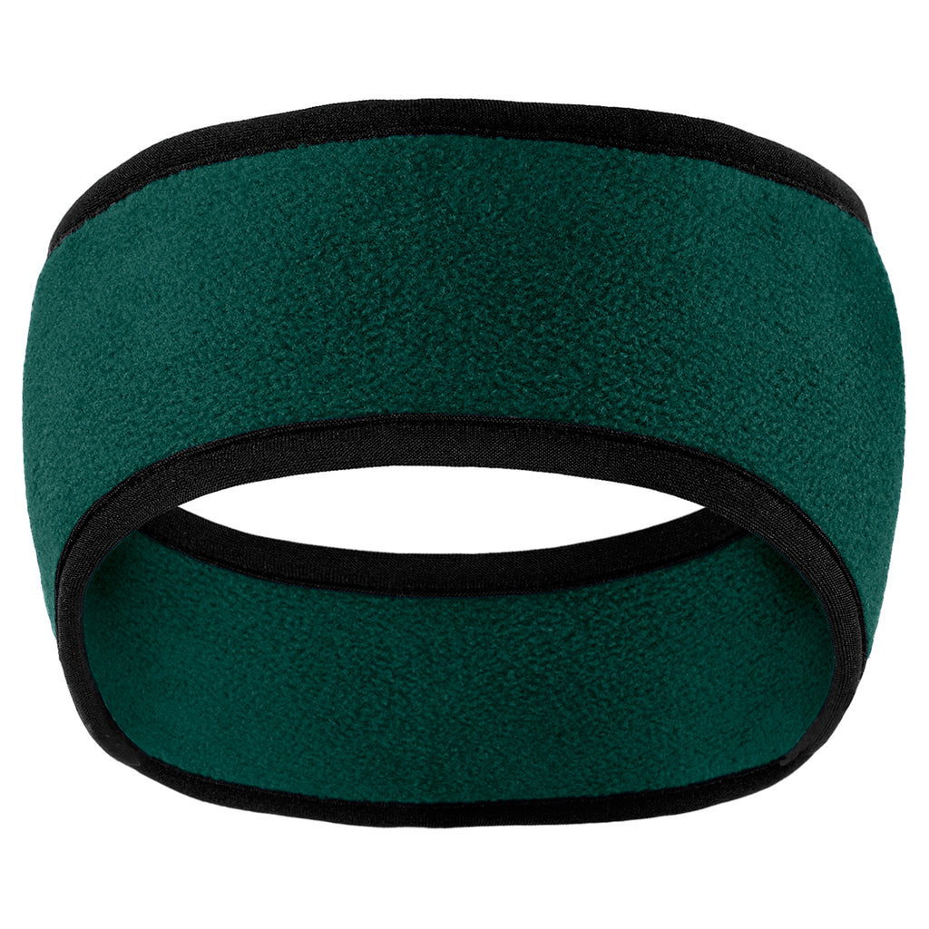 Port Authority Dark Green Two-Color Fleece Headband