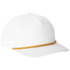 Port Authority White/ Athletic Gold Snapback Five-Panel Rope Cap