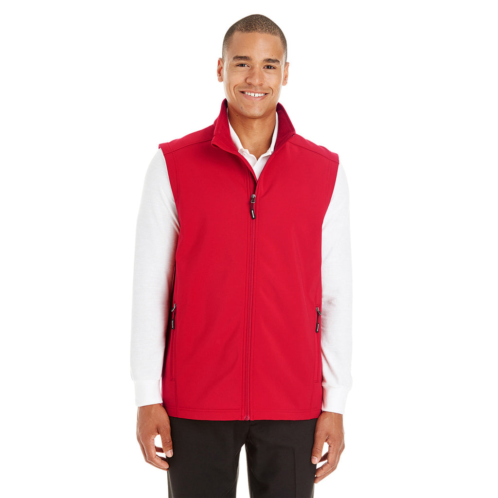 Core 365 Men's Classic Red Cruise Two-Layer Fleece Bonded Soft Shell Vest