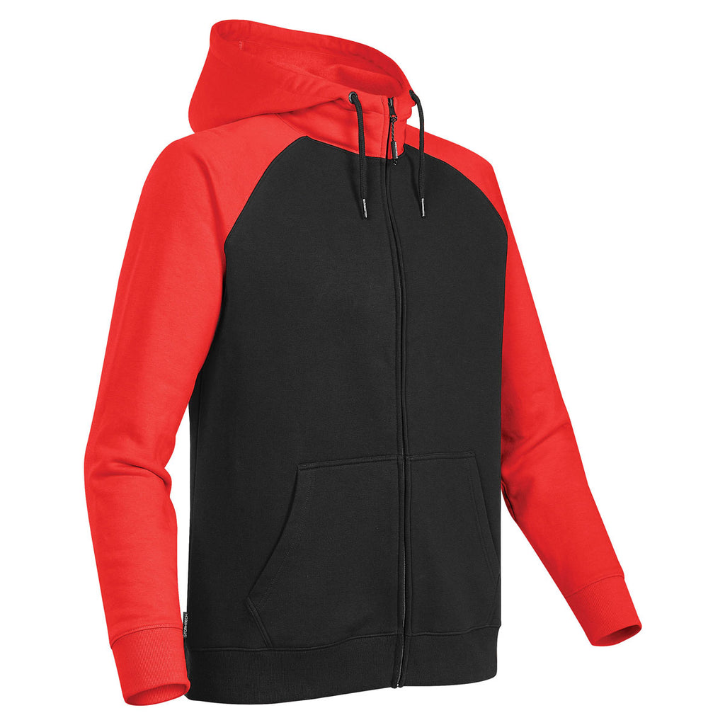 Stormtech Men's Black/Bright Red Omega Two-Tone Zip Hoody