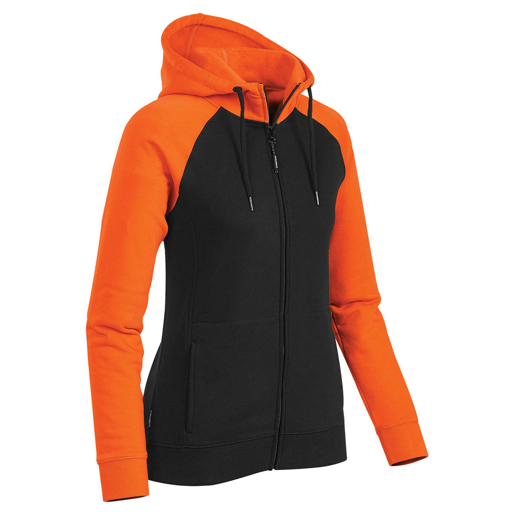 Stormtech Women's Black/Orange Omega Two-Tone Zip Hoody