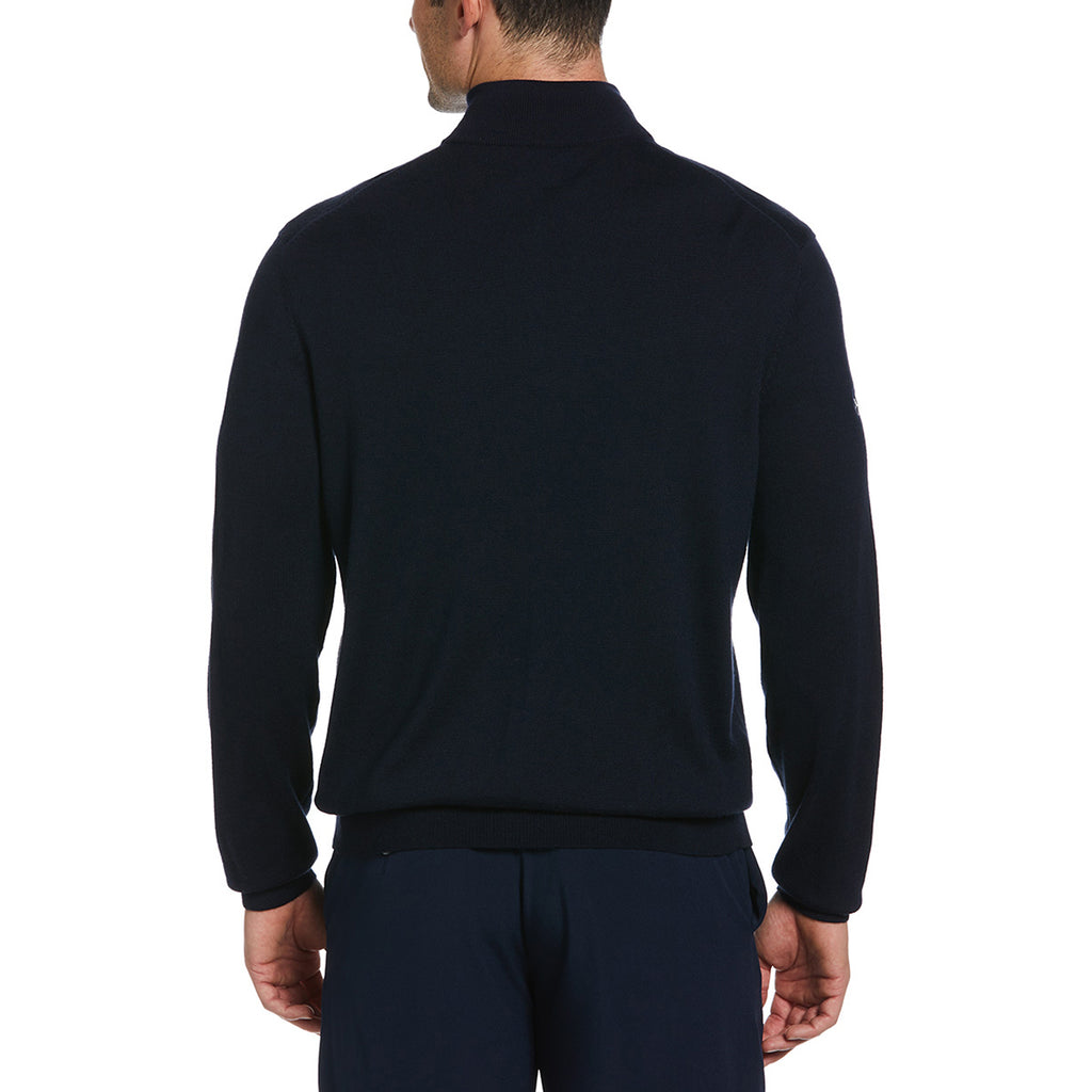 Callaway Men's Navy Blue Long Sleeve 1/4 Zip Merino Sweater