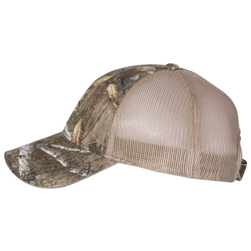 Outdoor Cap Khaki/Realtree Edge Washed Brushed Mesh Cap