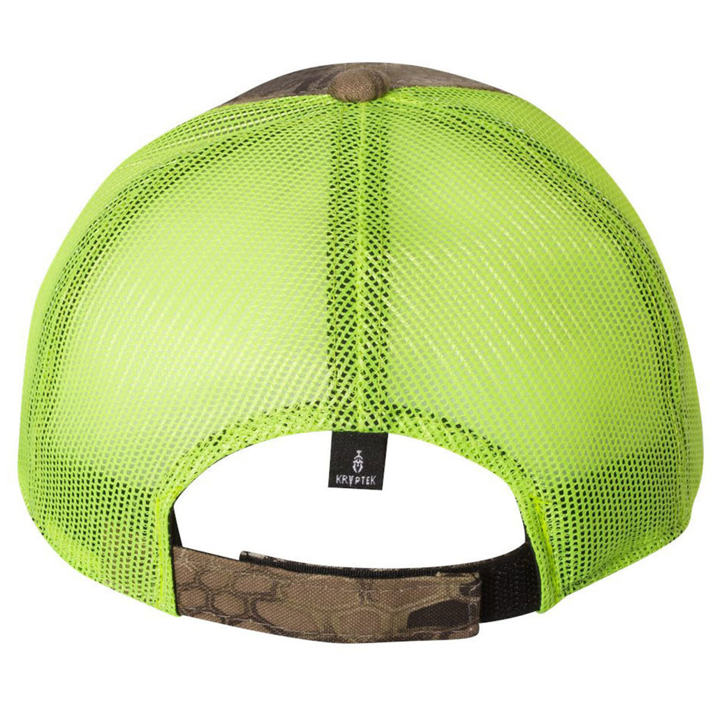 Outdoor Cap Kryptek Highlander/Neon Yellow Washed Brushed Mesh Cap