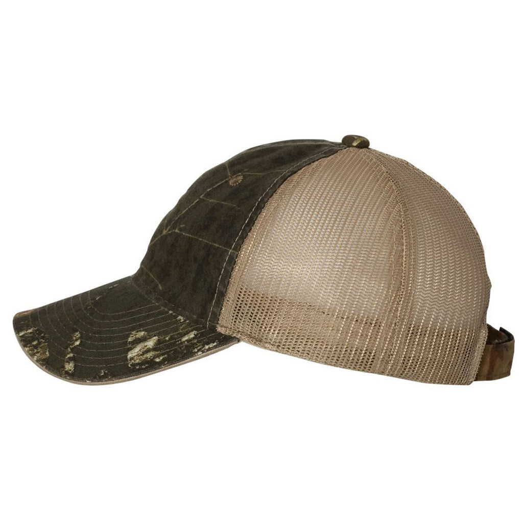 Outdoor Cap Mossy Oak Breakup/Khaki Washed Brushed Mesh Cap