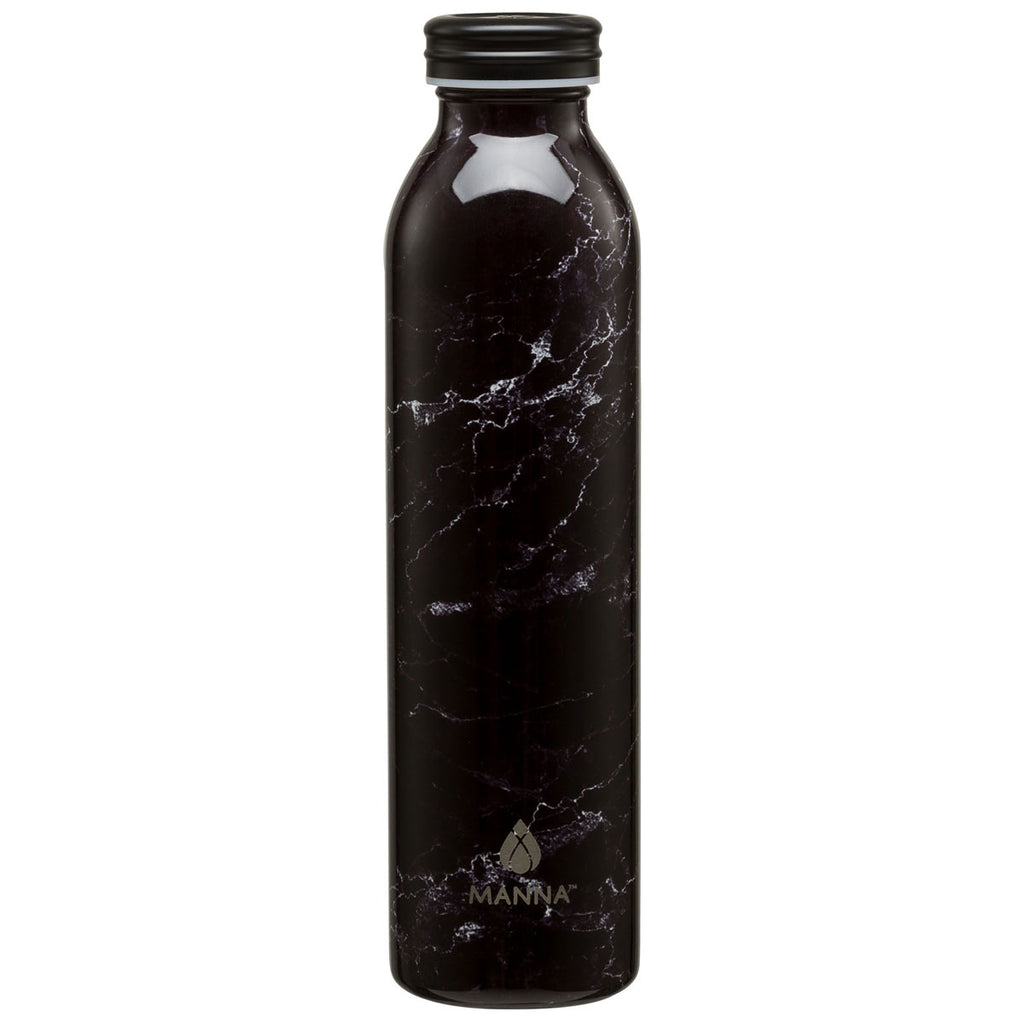 Manna Black 20 oz. Retro Stainless Steel Water Bottle