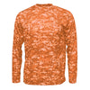 BAW Men's Orange Xtreme Tek Digital Camo Long Sleeve Shirt