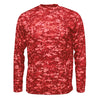 BAW Men's Red Xtreme Tek Digital Camo Long Sleeve Shirt