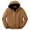 CornerStone Men's Duck Brown Washed Duck Cloth Insulated Hooded Work Jacket