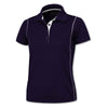 BAW Women's Purple/White Color Rib Shoulder Cool Tek Polo