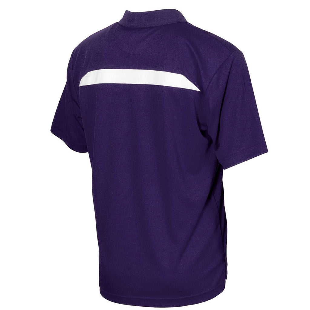 BAW Men's Purple/White Colorblock Polo