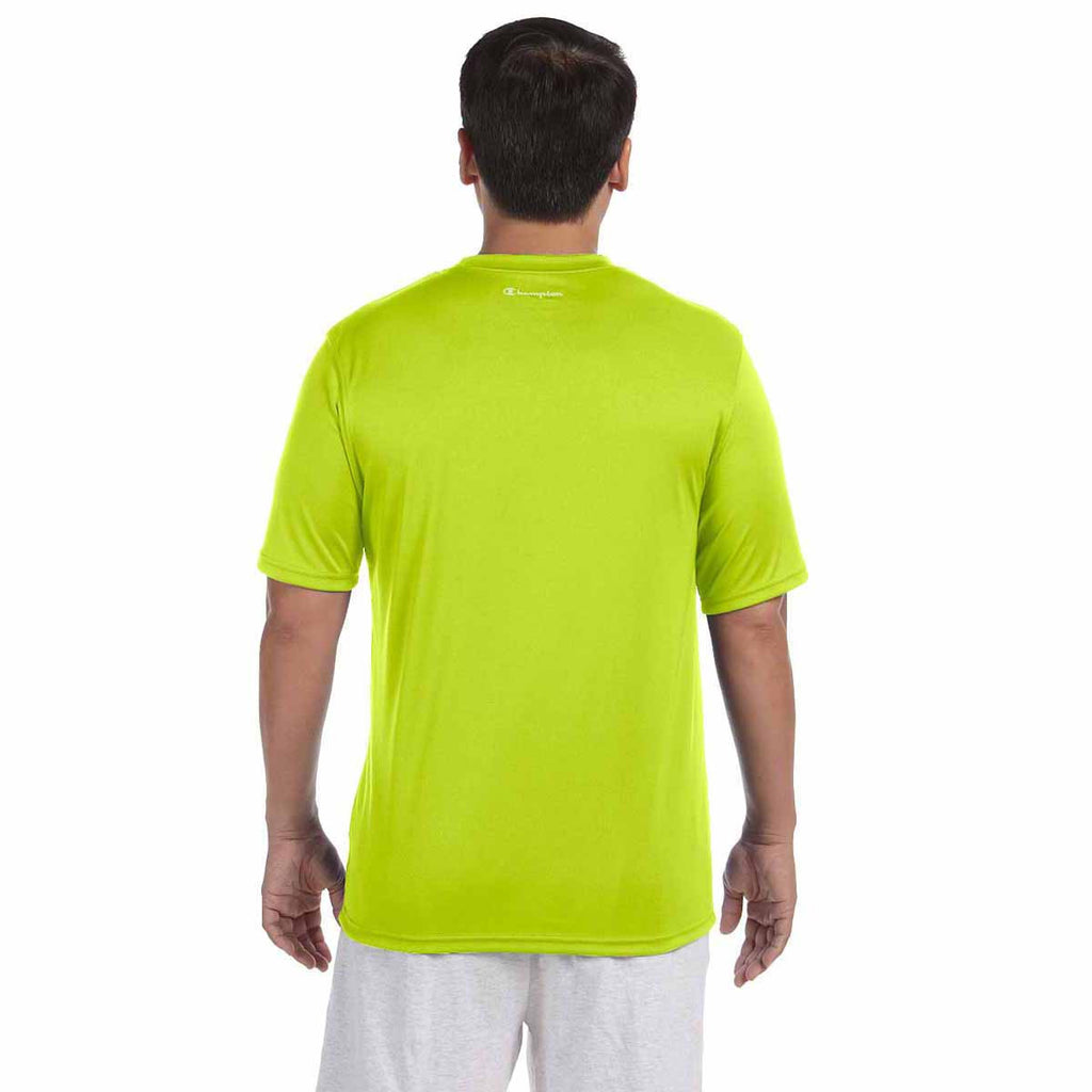 Champion Men's Safety Green Double Dry 4.1-Ounce Interlock T-Shirt