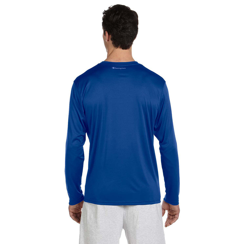 Champion Men's Double Dry Royal Blue L/S Performance T-Shirt