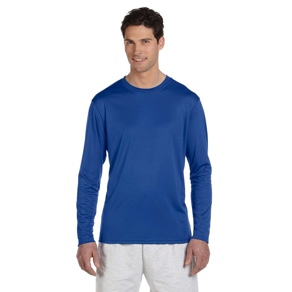 Champion Men's Double Dry Royal Blue L/S Performance T-Shirt