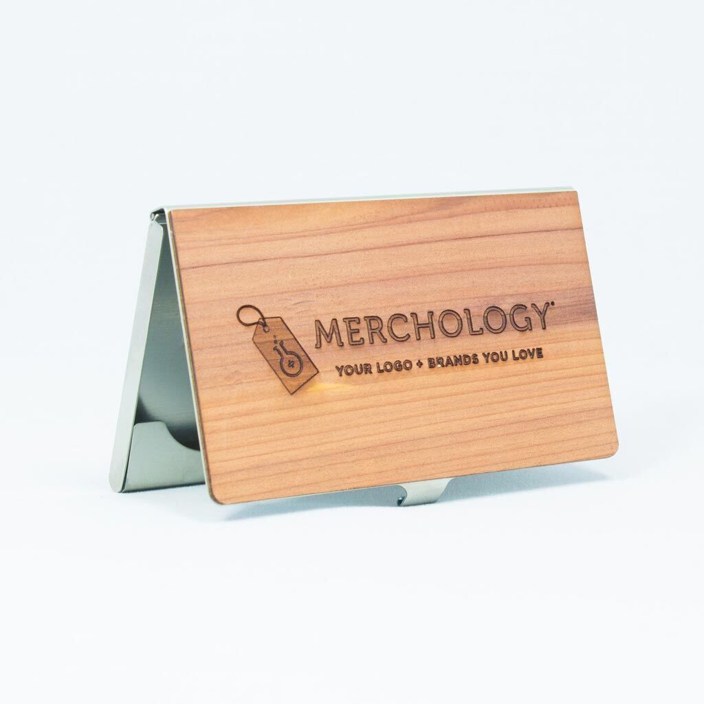 Woodchuck USA Mahogany Wood Business Card Holder