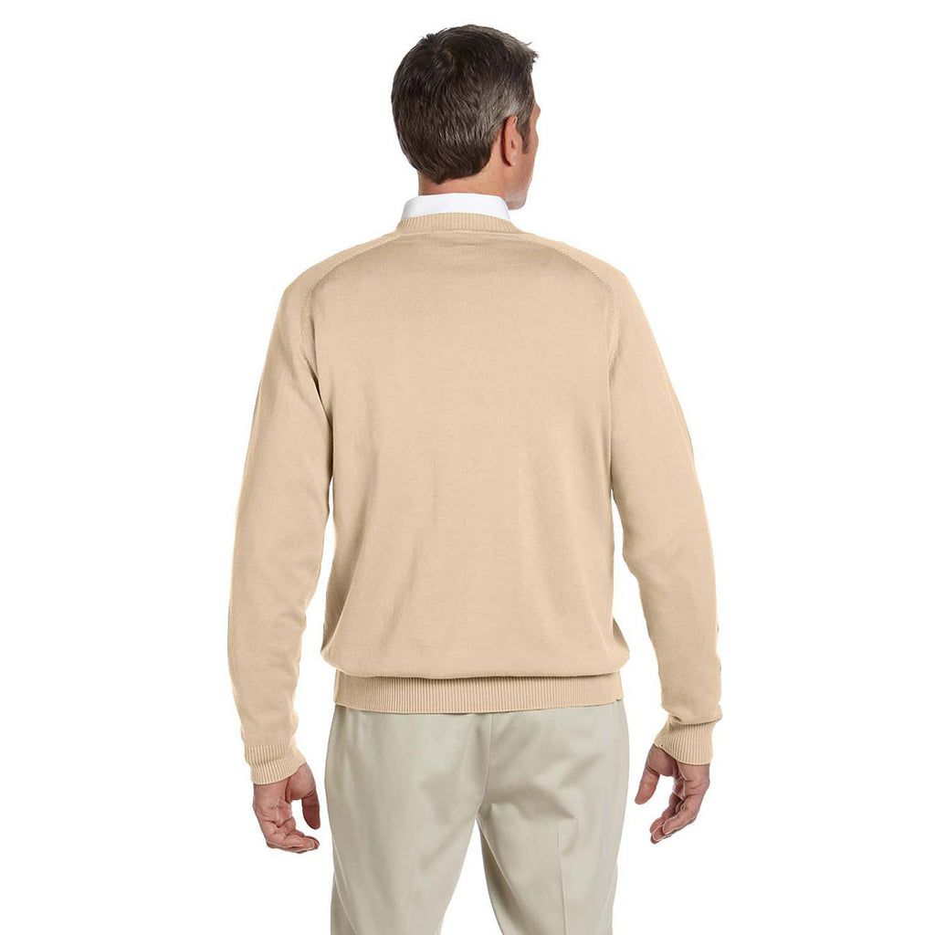 Devon & Jones Men's Stone V-Neck Sweater