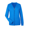 Devon & Jones Women's French Blue/Navy Manchester Fully-Fashioned Full-zip Sweater
