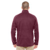 Devon & Jones Men's Burgundy Heather Bristol Sweater Fleece Quarter-Zip