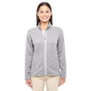 Devon & Jones Women's Grey Heather Bristol Full-Zip Sweater Fleece Jacket