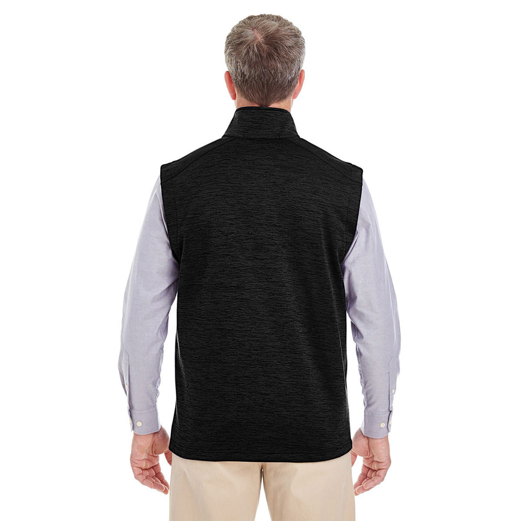 Devon & Jones Men's Black Heather Newbury Melange Fleece Vest