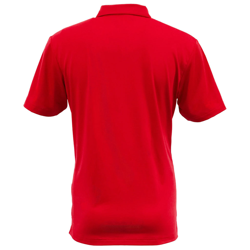 BAW Men's Red Solid Spandex Polo