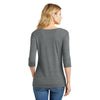 District Made Women's Grey Heather Tri-Blend Lace 3/4-Sleeve Tee