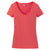 District Made Women's Bright Coral Shimmer V-Neck Tee