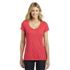 District Made Women's Bright Coral Shimmer V-Neck Tee