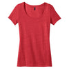 District Made Women's New Red Textured Scoop Tee