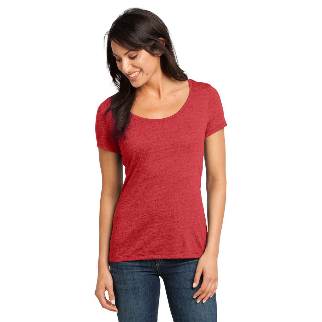 District Made Women's New Red Textured Scoop Tee