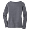 District Made Women's Charcoal Textured Long Sleeve V-Neck with Button Detail