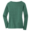 District Made Women's Evergreen Textured Long Sleeve V-Neck with Button Detail
