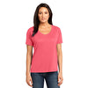 District Made Women's Coral Modal Blend Relaxed V-Neck Tee