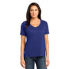 District Made Women's Lapis Blue Modal Blend Relaxed V-Neck Tee