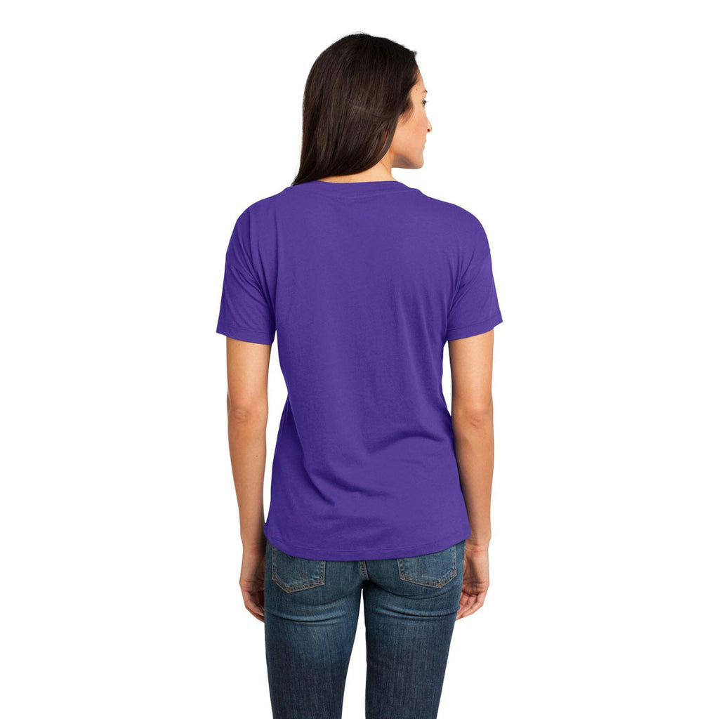 District Made Women's Purple Modal Blend Relaxed V-Neck Tee