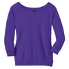 District Made Women's Purple Modal Blend 3/4-Sleeve Raglan