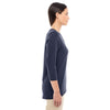 Devon & Jones Women's Navy Perfect Fit Bracelet Length V-Neck Top