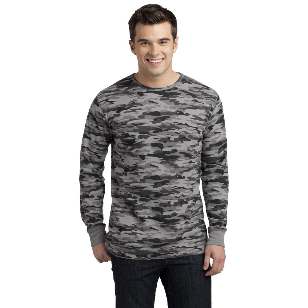 District Men's Grey Camo Long Sleeve Thermal