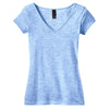 District Women's Blue Extreme Heather V-Neck Tee