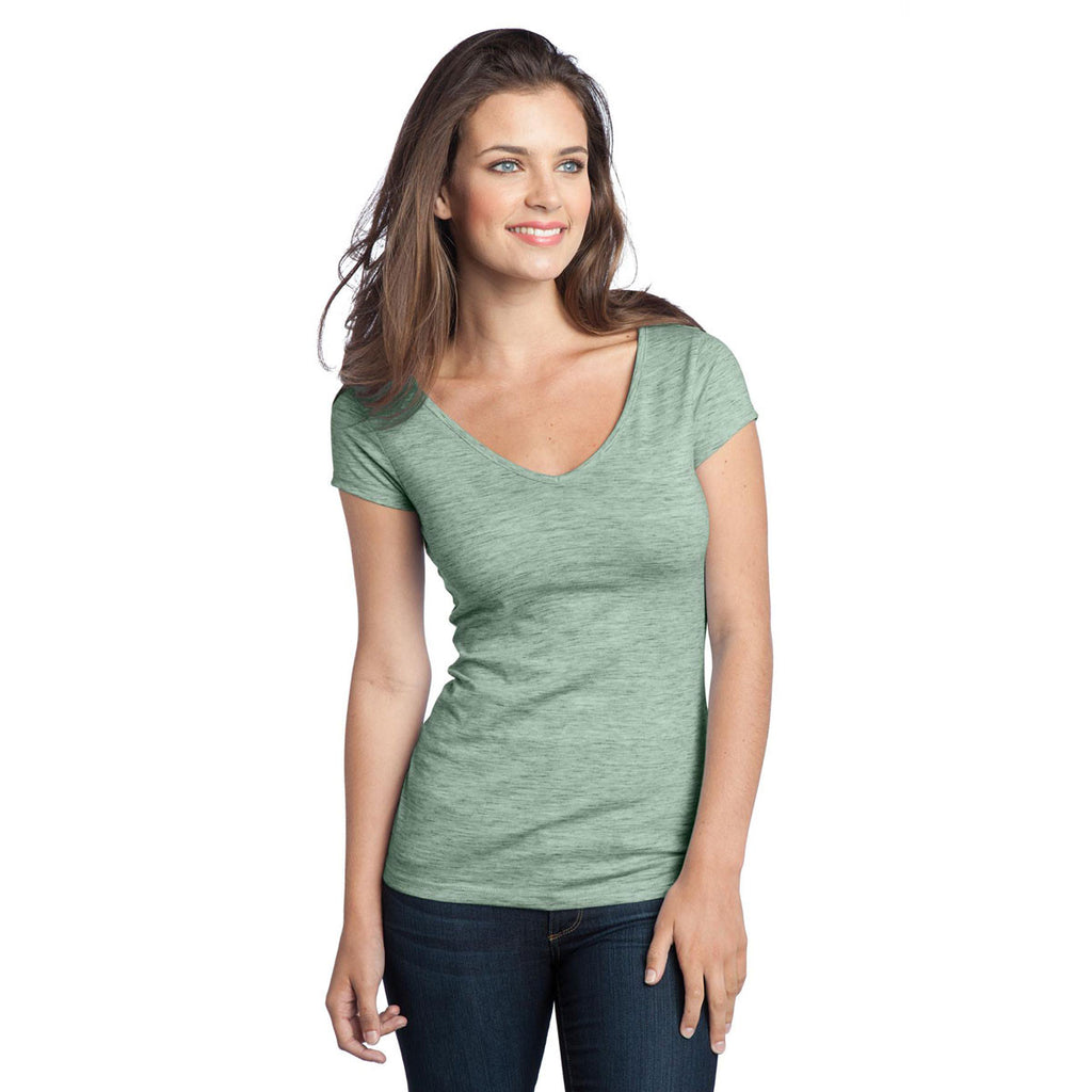 District Women's Green Extreme Heather V-Neck Tee