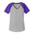 District Women's Purple/Light Heather Grey Mesh Sleeve V-Neck Tee