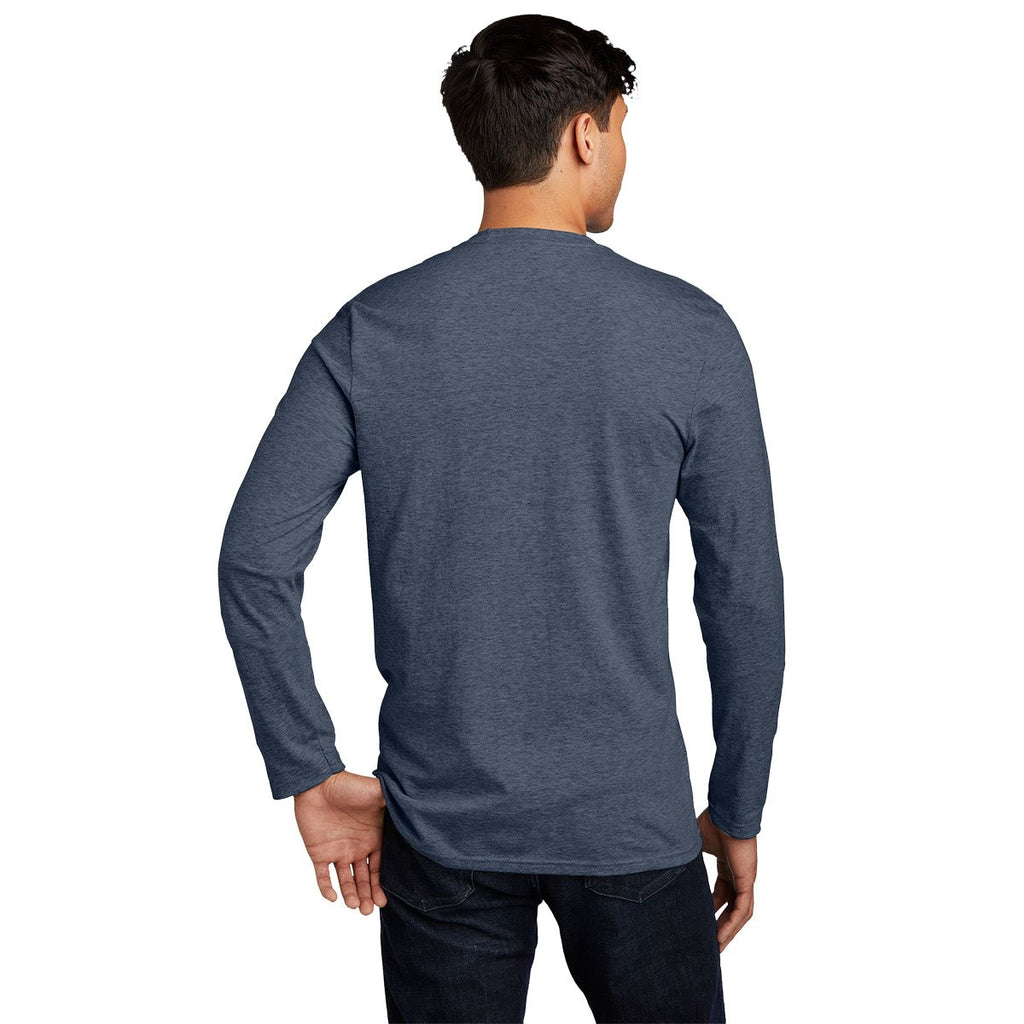 District Men's Heathered Navy Very Important Tee Long Sleeve
