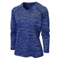 BAW Women's Royal Vintage Heather Dry-Tek Long Sleeve Shirt