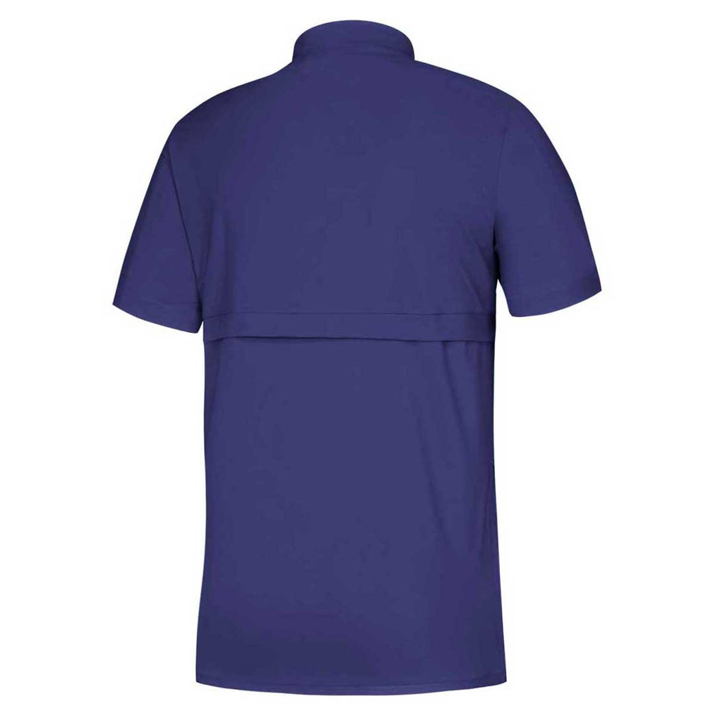 adidas Men's Collegiate Purple/White Game Mode Short Sleeve Quarter Zip