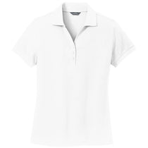 Eddie Bauer Women's White Cotton Pique Polo