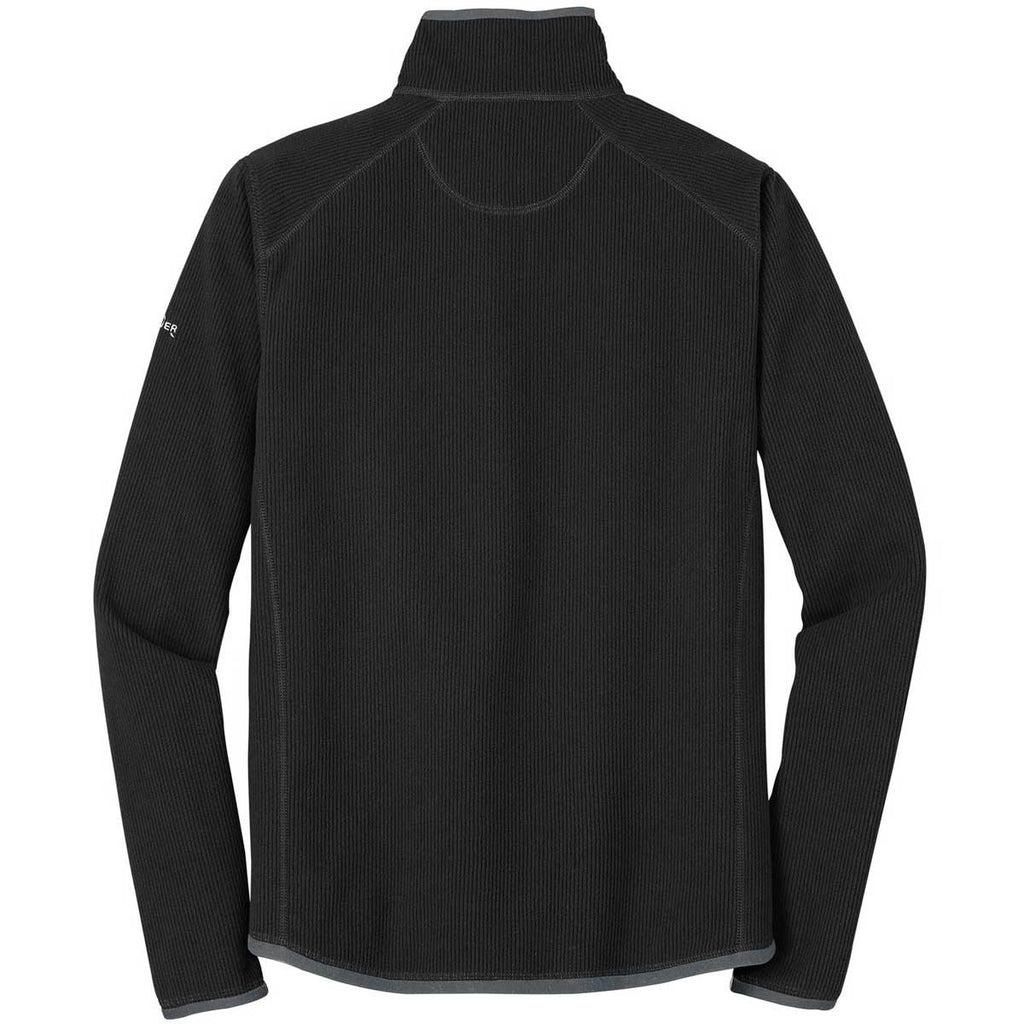 Eddie Bauer Men's Black Full-Zip Vertical Fleece Jacket